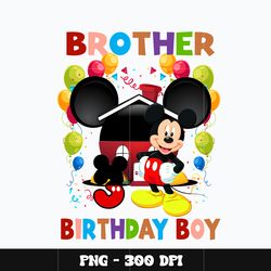 Mickey brother birthday boy Png, Mickey Png, Digital file png, Disney Png, cartoon Png, Instant download.