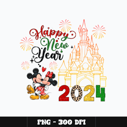 Mickey castle happy new year 2024 Png, Mickey Png, Digital file png, Disney Png, cartoon Png, Instant download.