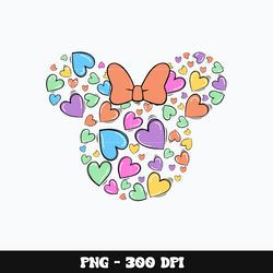 Minnie head color heart Png, Mickey Png, Digital file png, Disney Png, cartoon Png, Instant download.