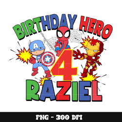 Birthday hero 4th design png