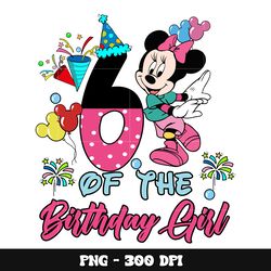 Minnie 6th of the birthday girl png