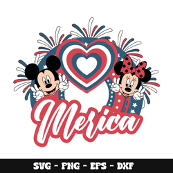 Mickey and minnie america svg