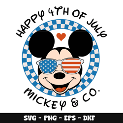 Mickey co happy 4th of july svg