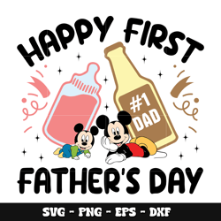 Mickey happy first father's day svg
