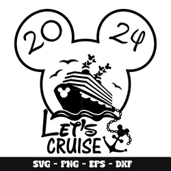Mickey head let's cruise 2024 svg