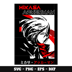 Mikasa ackerman anime svg, Attack on titan anime svg