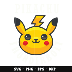 Pikachu chibi face svg, Pokemon anime svg