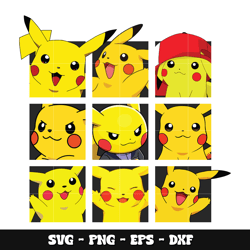 Pikachu face svg, Pokemon anime svg