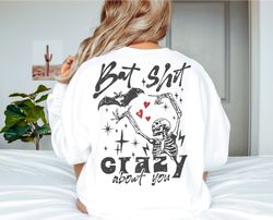Bat Shit Crazy About You T Shirt, Retro Valentines Day Shirt, Adult Humor T Shirt, Funny Valentines Day Shirt