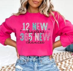 12 New Chapters 365 New Chances PNG, Simple new year png, New Years Sublimation Digital Download, Glitter Faux Sequins