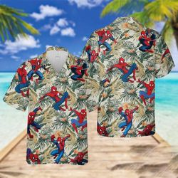 Spiderman Hawaiian Shirt, Hawaii Spider-man Shirt, Family Vacation shirt, Summer Hawaiian Shirt, Hawaiian Aloha Shirt