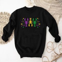 Mardi Gras Crawfish Sweatshirt, Fat Tuesday Sweater, Mardi Gras Freshwater Crawfish Sweatshirt, Mardi Gras Gift
