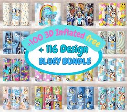 116 blue dog tumbler wrap bundle, instant download 20oz tumbler png wraps design, digital cartoon 20 oz skinny tumblers