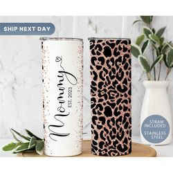 Mommy Cheetah Tumbler for Mothers Day, Grandmother Leopard Tumbler Cup, Mommy Travel Mug, Mom Gifts, Travel Mug for Mama