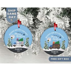 mail truck christmas ornament, personalized delivery driver ornament, mail carrier gift, mailman ornament, postal worker