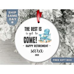 Funny Retirement Personalized Ornament, Custom Happy Retired Ornament, Retired Worker Gift, Coworker Gift, Retirement Ke