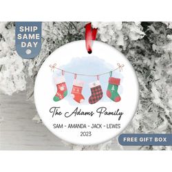 Family Christmas Ornament  Personalized Family Ornament  Family Keepsake  Customizable Family Gift  Stockings Ornament