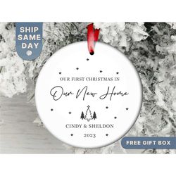 New Home Christmas Ornament  Our First Christmas in Our New Home Ornament  Personalized New Home Christmas Ornament  (OR
