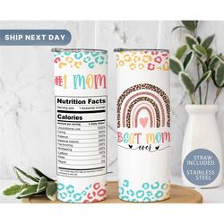 Mom Nutrition Facts Tumbler  Best Mom Ever Tumbler  Personalized Mommy Tumbler  Mother's Day Gift Ideas  Tumbler for Mam