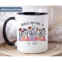 mama to grandma mug, promoted to grandma mug, custom gift for grandma, mother's day gifts, new grandmother gifts, (mug-1