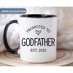 godfather coffee mug, promoted to godfather gift, baptism godfather mug, personalized baptism gift for godfather, (mug-9