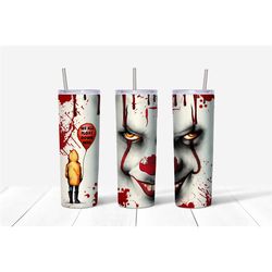 Horror Tumbler with Lid and Straw Stainless steel Custom Skinny 20oz