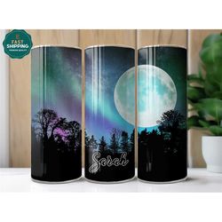 Personalized Moon Tumbler, Galaxy Celestial Tumbler, Space Abstract Tumbler Cup, Milky Way Tumbler Cup, Moon Night Tumbl