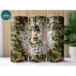Army Wife Tumbler For Her, Military Wife Tumbler For Wife From Husband, Army Wife Life Tumbler With Straw, Army Wife Gif