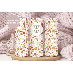 Floral Mama Tumbler For Mom for Mother's Day, Mothers Day Gift For Mama, Boho Mama Travel Cup, Botanical Mama Tumbler Gi