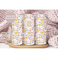Floral Mama Tumbler For Mom for Mother's Day, Mothers Day Gift For Mama, Boho Mama Travel Cup,Pastel Pink Floral Mama Tu