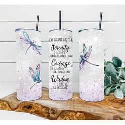 Serenity Tumbler, Personalized Tumbler, Double Wall Insulated, Gift, Tumbler with Lid, Custom Tumbler, Religious