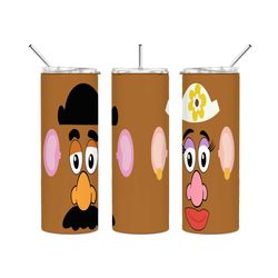 Mr and Mrs Potato Head Personalised Tumbler 20oz Insulated Tumbler / Cup Flask with lid and straw.  Great Gift.