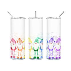 Gnok / Gnomes Rainbow Splatter Personalised 20oz Tumbler.  Hot or cold drinks.  Perfect gift