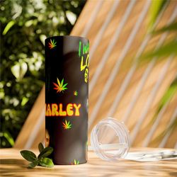 Bob Marley Fans of Bob Marley Fans Gifts for Christmas, Birthday, Gifts for him/her Skinny Tumbler with Straw, 20oz