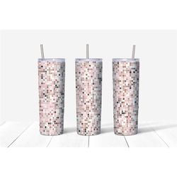 Pink Squares 20oz Tumbler, Gift for Mum, Mothers Day Gift, Sister Gift, Auntie Gift, Christmas gift for Mum, Mum Birthda