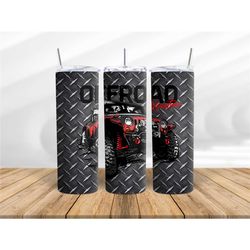 Personalised Stainless Steel tumbler wit Lid and Straw Gift for husband dad son Offroad adventure
