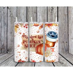 20 or 30oz Skinny Tumbler | Leaves | Pumpkin Spice | Fall | Pumpkin | Double Walled | Lid With Straw | Cute | Fun