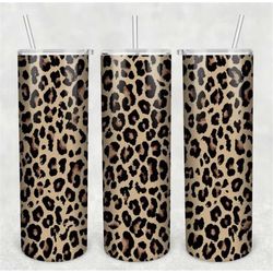 20 or 30oz Skinny Tumbler, Leopard, Leopard print, pink, brown, Sublimation, Skinny, Straight, Lid with Straw, Double Wa