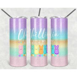 20 or 30oz Tumbler, Easter, Peeps, Skinny, Straight, Sublimation, Colorful, Gift, Cute
