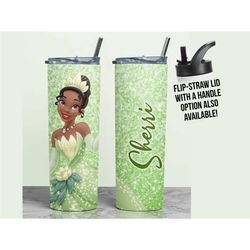 Tiana Gifts, Princess and the Frog Tumbler, Disney Tumbler, Gift for Disney Princess Lover, Personalized Kids Insulated