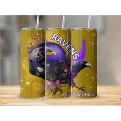 Ravens Tumbler 20oz Tumbler with Straw Football Tumbler Cup Football Team Cup Football Mom Gift Travel Cup AI-Generated