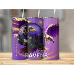 Ravens Tumbler 20oz Tumbler with Straw Football Tumbler Cup Football Team Cup Football Mom Gift Travel Cup AI-Generated