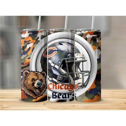 BEARS Inspired NFL AI-Generated Football Helmet Design 20oz Tumbler Gift Travel Cup is perfect for this Pro Football Sea