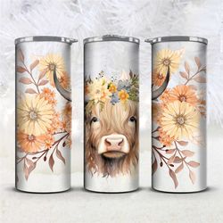 20 oz custom design highland cow physical tumbler gift teachers gift lunch box coffee addict Christmas birthday annivers