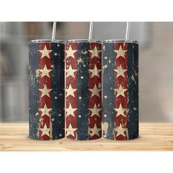 rustic american flag tumbler, patriotic travel mug, veteran gift, distressed usa flag cup, independence day accessory, m