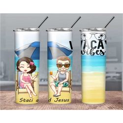 Personalized beach vibes tumbler//Personalized Couple Beach Tumbler// Custom Tumbler/ Couples Tumbler Gift//Drinking on