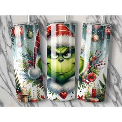 Grinch Tumbler, 20oz Tumbler with Straw, Grinch Tumbler Cup, Gift For Her, Gift for Him, Travel Cup, Birthday Gift