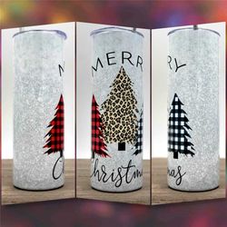 Merry Christmas Cheetah Tree and Plaid | Christmas Tumbler | Christmas Gifts under 25 | Christmas Gift | Gifts For Her |