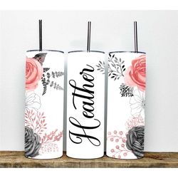 Personalized Skinny Tumbler, Personalized Tumbler, Custom Tumbler with Straw, Bridesmaid, Teacher Gift, Mother's Day Gif