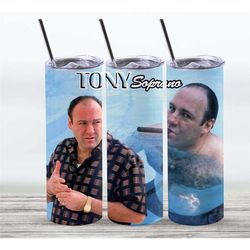 Tony Soprano Tumbler 20 oz Skinny | Stitch | Tumbler Sublimation Designs, Full Tumbler Wrap, Digital Downloads| Png